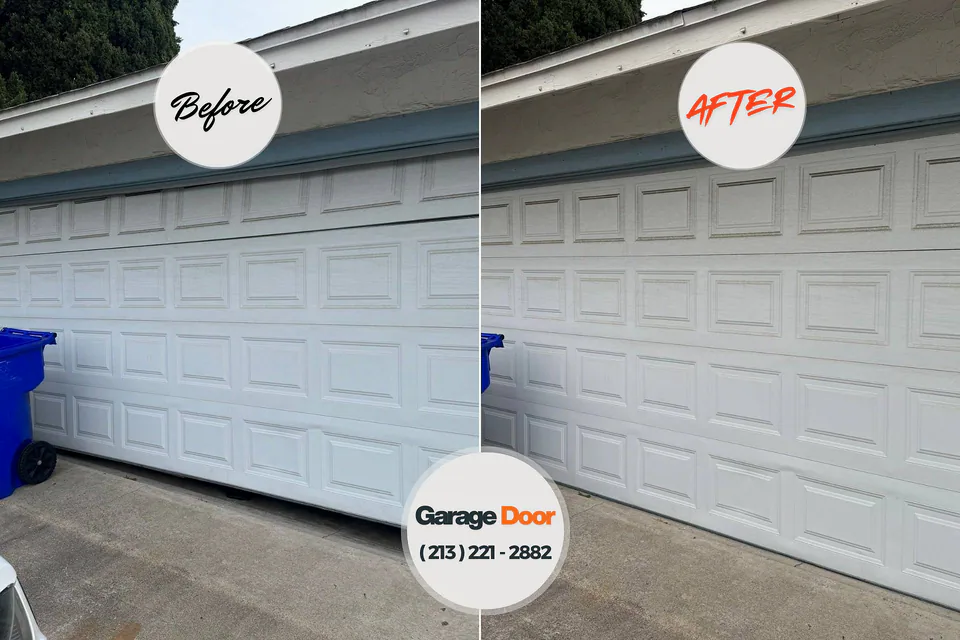 Before and after: garage door repair St. Francisville, LA